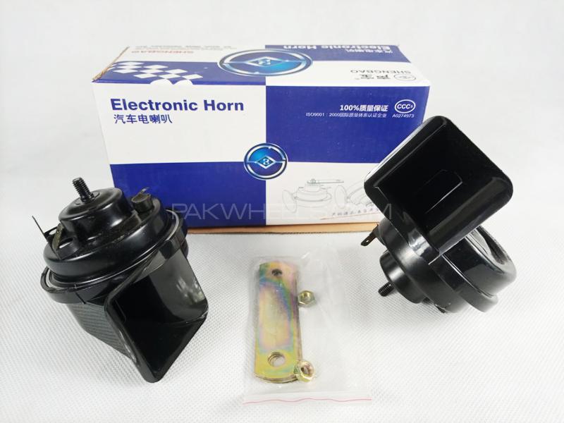 Car Electric Snail Shape Horn Loud Horn Black for sale in لاہور Image-1