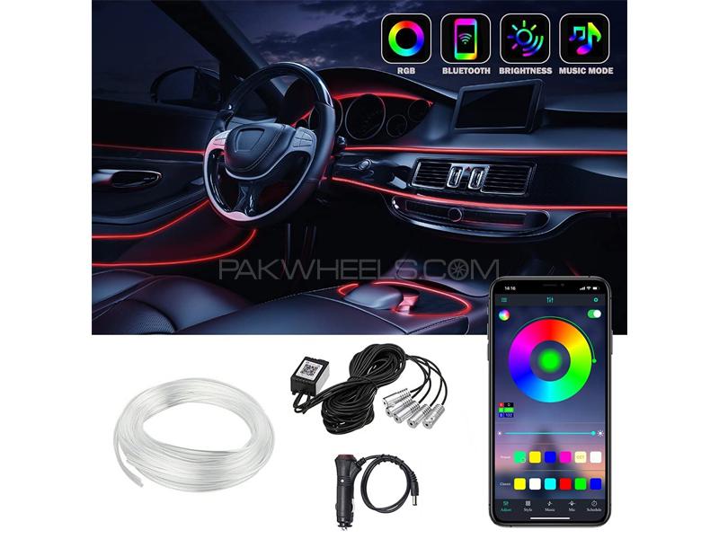 Car Interior LED Bluetooth Control Wire Light Atmosphere Light App Control Multicolor for sale in لاہور Image-1