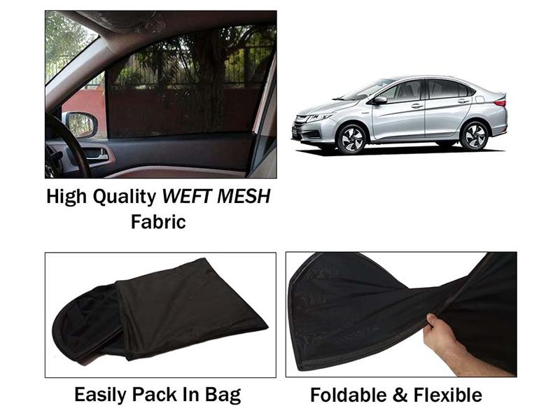 Honda Grace 2014-2020 Sun Shades | Heat Proof | Foldable | Mesh Fabric | 4 Pcs Set  Image-1