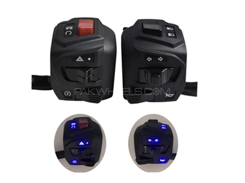 Motorbike Handle Buttons Switches Push Button With Light Push Start Image-1