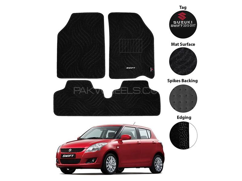 Suzuki Swift Carpet Premium Series Black Car Floor Mats Image-1