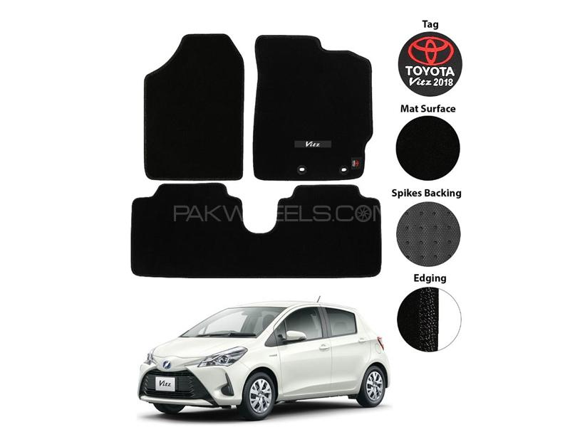 Toyota Vitz 2014-2021 Carpet Premium Series Black Car Floor Mats Image-1