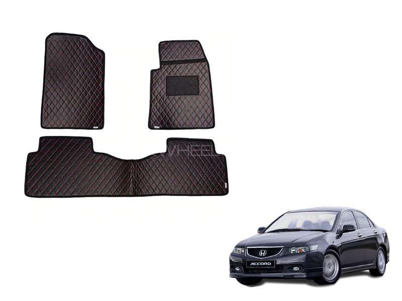 Honda Accord CL9 Diamond Cut Floor Mats Black Red for sale in لاہور Image-1