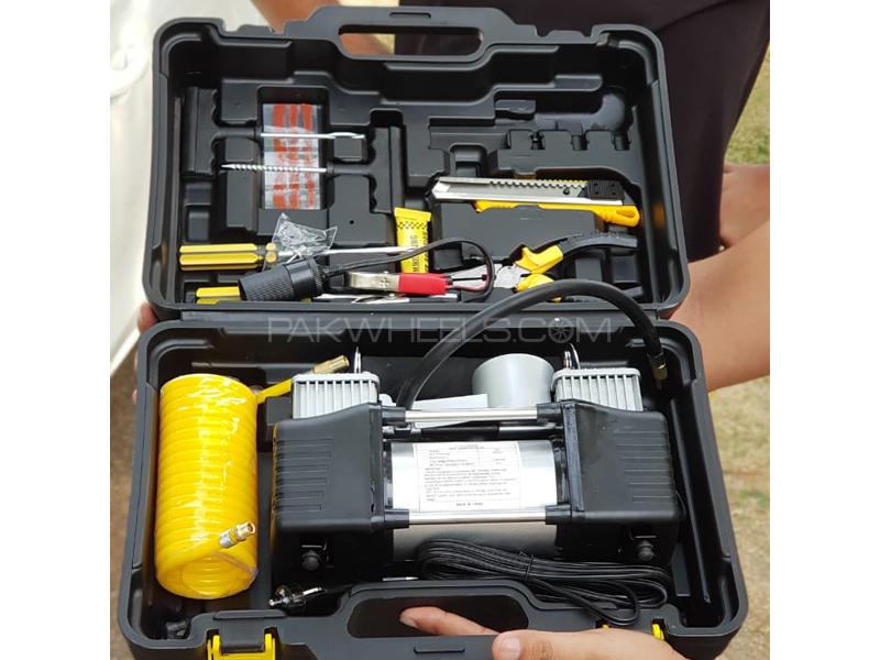 Car Emergency Tool Kit Double Cylinder Air Compressor Kit Image-1