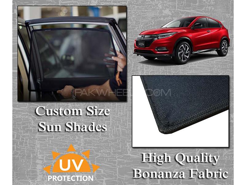 Honda Vezel 2013-2022 Sun Shades | Bonanza Fabric | Thick Rods | Original Size Image-1