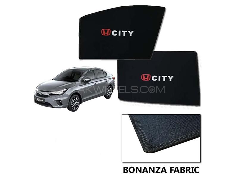 Honda City 2022-2023 Sun Shades With Logo | Bonanza Fabric | Heat Proof 