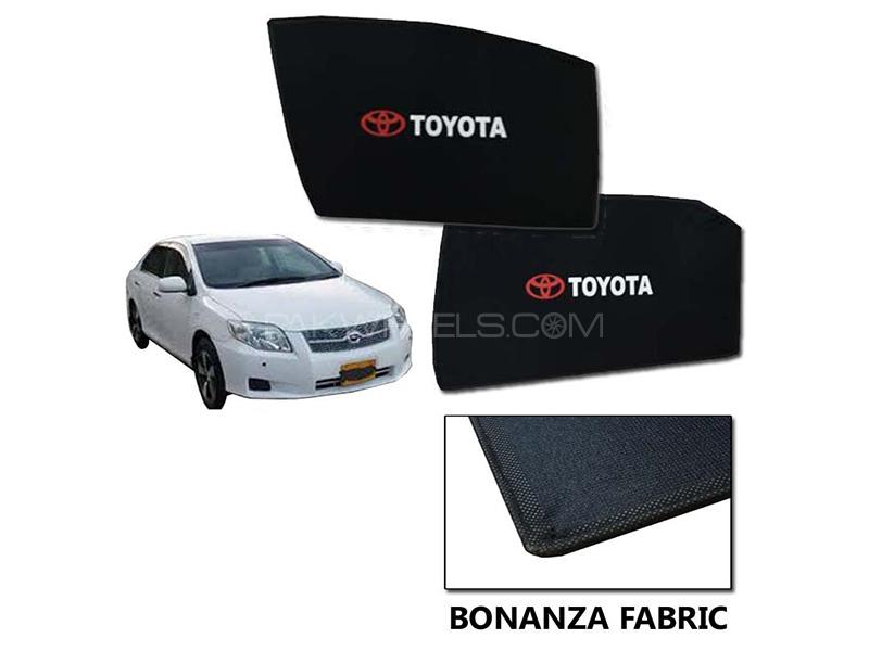 Toyota Axio 2006-2012 Sun Shades With Logo | Bonanza Fabric | Heat Proof  Image-1