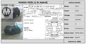 Honda Vezel Hybrid Z 2017 for Sale