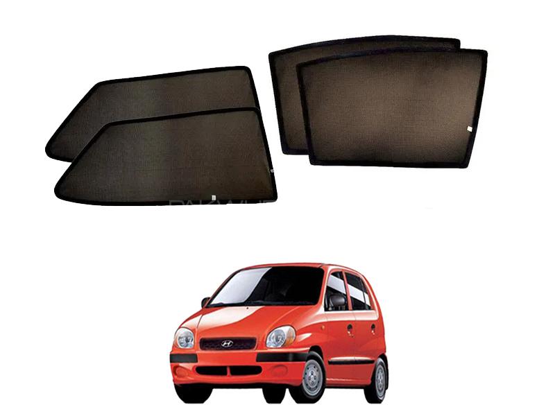 Hyundai Santro Fix Side Shade Black UV Protection Heat Protection  Image-1
