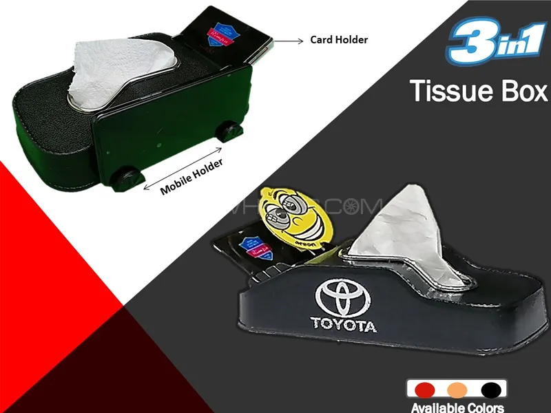 Toyota Dashboard 3 In 1 Tissue Box Mobile Holder Card Holder Image-1