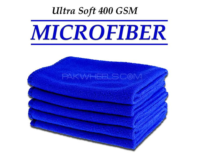 Ultra Soft MicroFiber Towel 400 GSM | 30x60cm | Blue - Pack Of 5 Image-1