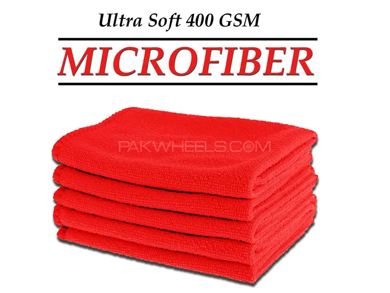 Ultra Soft MicroFiber Towel 400 GSM | 30x60cm | Red - Pack Of 5 Image-1