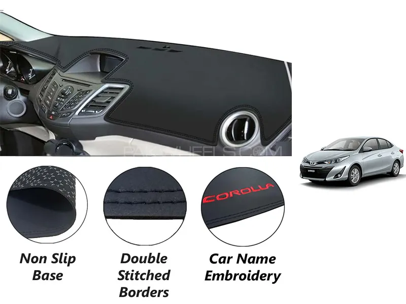 Toyota Yaris 2020-2023 Leatherette Dashboard Cover | Non Slip | Water Proof  Image-1