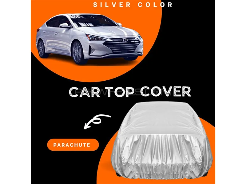 Hyundai Elantra 2021-2022 Parachute Silver Car Top Cover Image-1