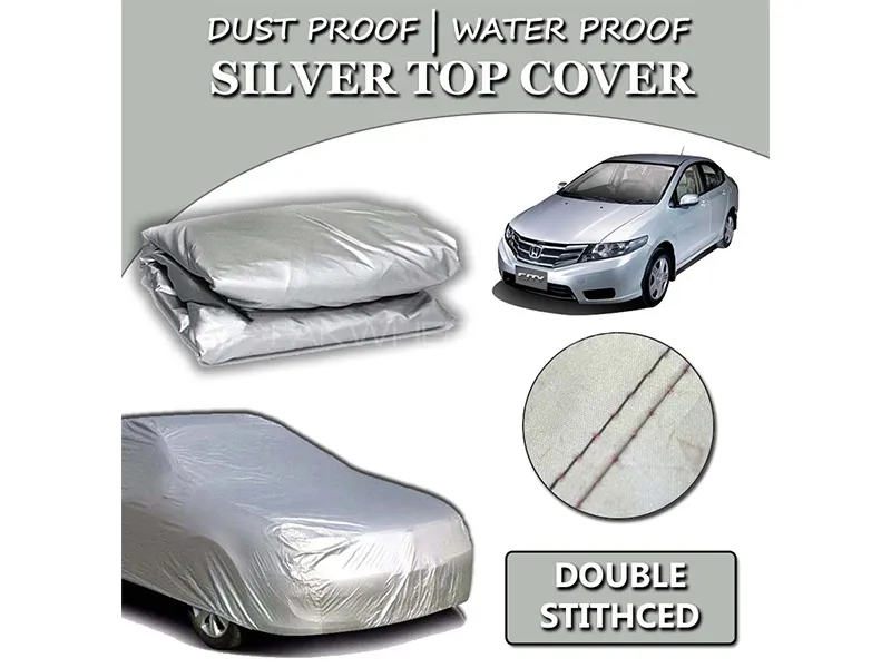 Honda City 2009-2020 Parachute Silver Car Top Cover | Heat Proof | Double Stitched  Image-1