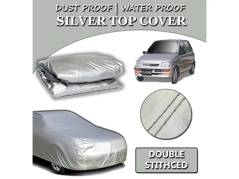 Daihatsu Cuore 2000-2012 Parachute Silver Car Top Cover | Heat Proof | Double Stitched Image-1