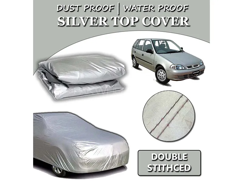Suzuki Cultus 2007-2017 Parachute Silver Car Top Cover | Heat Proof | Double Stitched Image-1