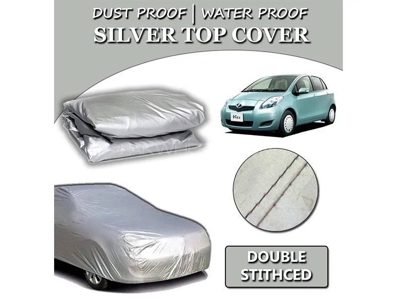 Toyota Vitz 2005-2011 Parachute Silver Car Top Cover | Heat Proof | Double Stitched Image-1