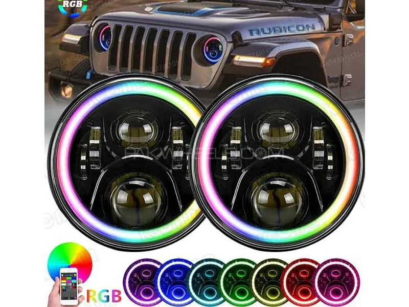 RGB Headlight Led SMD 7Inch With Remote 