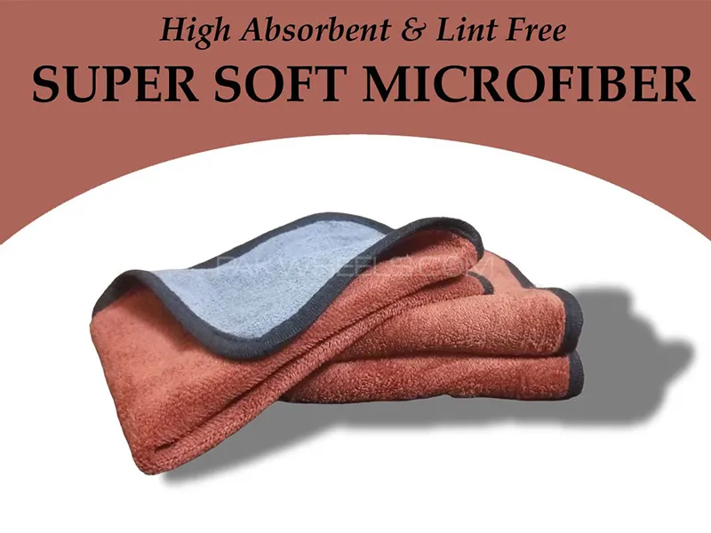 MicroFiber Cloth Laminated Double Ply - Brown & Grey - Pack Of  3 Image-1