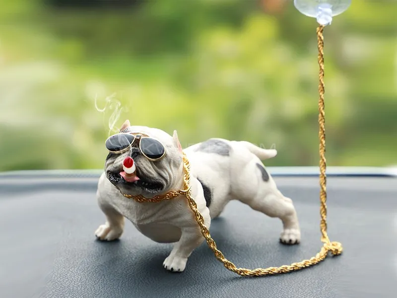 Car Interior Decor Bull Dog Hanging Car Pitt Bull Hanging White Image-1