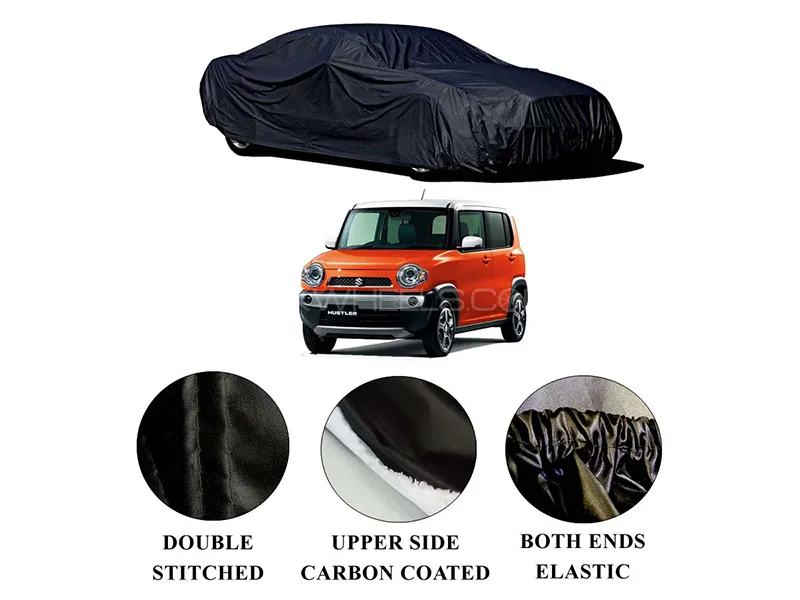 Suzuki Hustler 2014-2020 Polymer Carbon Coated Car Top Cover | Double Stitched | Water Proof