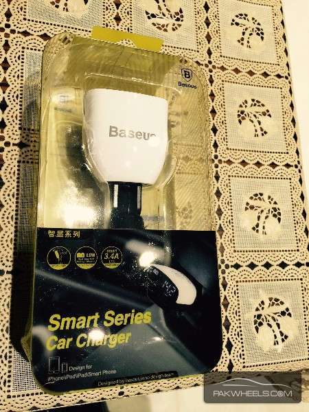 Baseus 180 Degree Dual USB Car Charger with Voltage For Sale Image-1