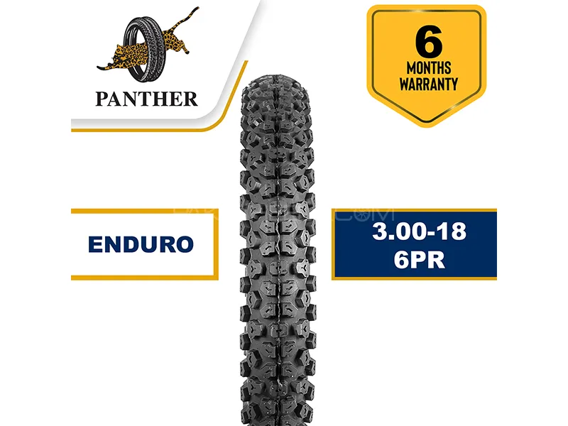 Panther Enduro 3.00-18 Front 6 Ply 100-125cc Motorcycle Tyre With Tube  Image-1