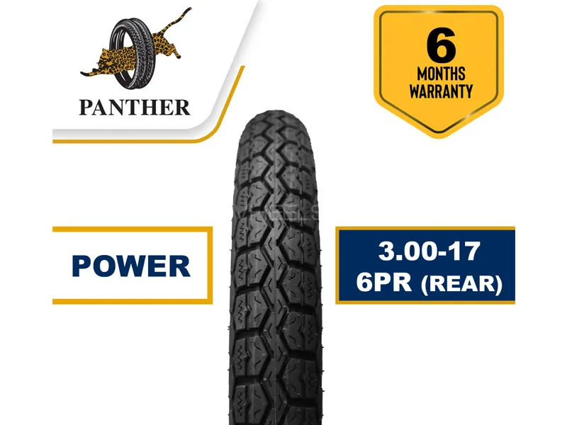 Panther Power 3.00-17 Rear 6 Ply CG125cc Motorcycle Tyre With Tube  Image-1