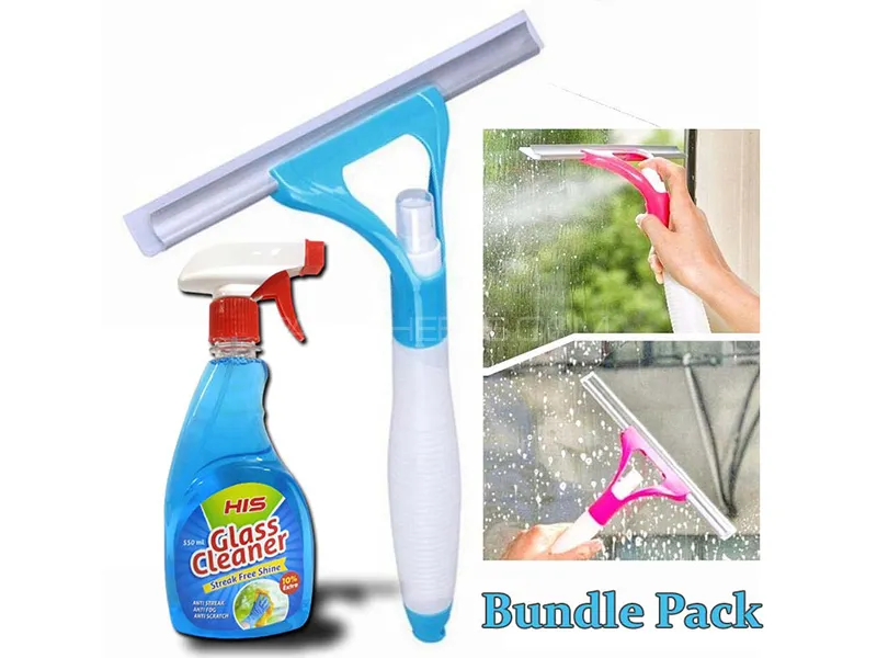 Car Glass Cleaner Spray Wiper With HIS Glass Cleaner Spray | Bundle Pack Image-1