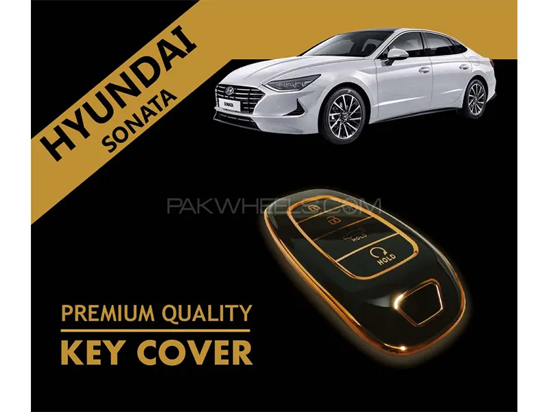 Hyundai Sonata 2021-2023 Key Cover | Premium PVC Quality | Black Gold | Pack Of 1