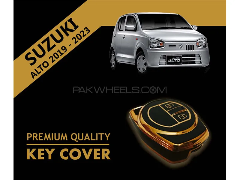 Suzuki Alto 2019-2023 Key Cover | Premium PVC Quality | Black Gold | Pack Of 1 Image-1