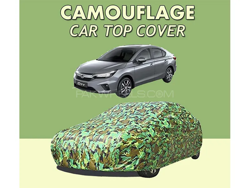 Honda City 2022-2023 Top Cover | Camouflage Design Parachute | Double Stitched | Dust Proof | Water  Image-1