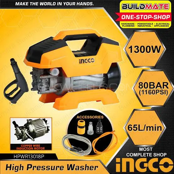 INGCO High Pressure Car Washer - 80 Bar with Induction Motor Image-1