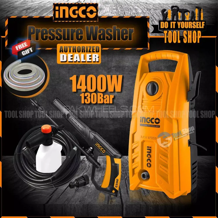 INGCO High Pressure Car Washer - 130 Bar with Complete Set Image-1