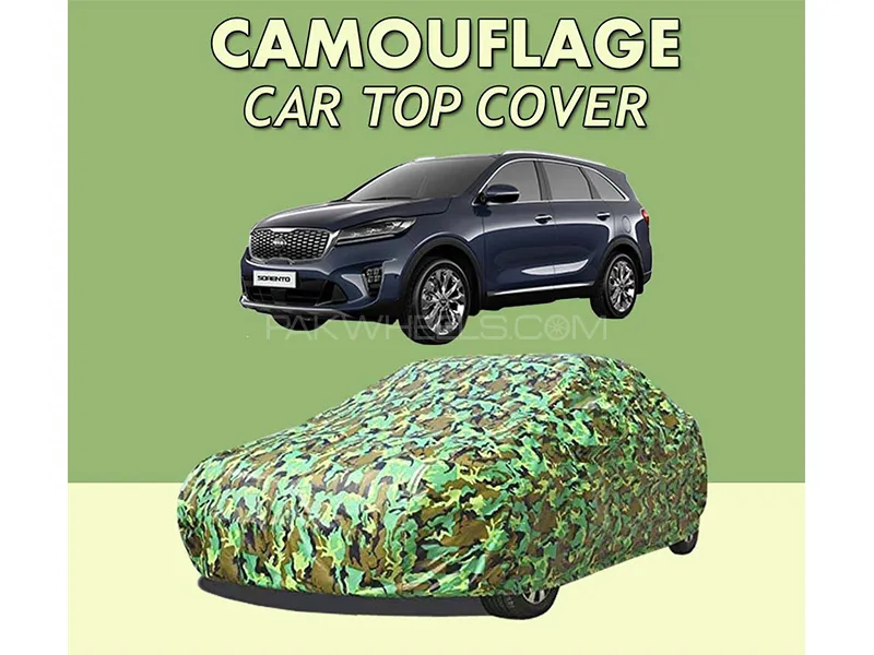 Kia Sorento 2021-2023 Top Cover| Camouflage Design Parachute | Double Stitched | Water Proof Image-1