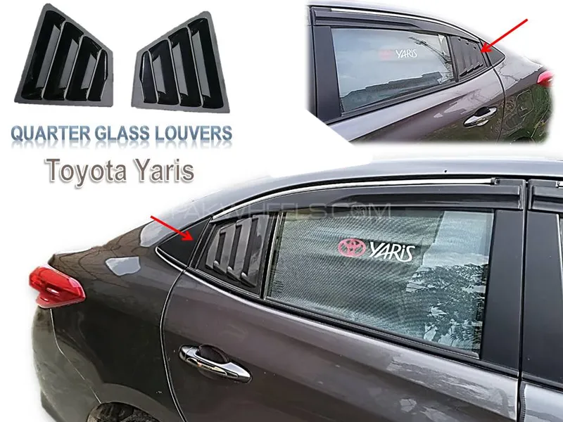 Toyota Yaris Glass Louvers Set Glass Vent Window Set Black