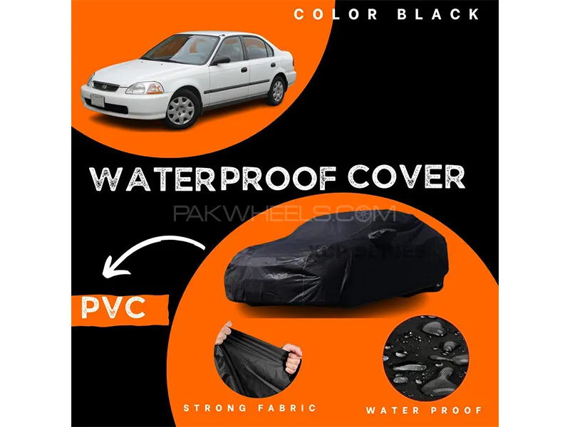 Honda Civic 1999-2001 Polymer Coated Top Cover | Waterproof | Double Stitched | Black  Image-1