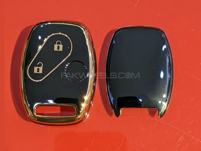 Honda City 2009-2017 GM Glossy Black Car Key Cover Case Image-1