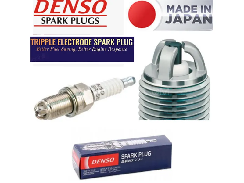 Honda Civic 1992-2004 Denso Triple Electrode Spark Plug - 4 Pcs Image-1