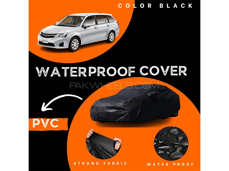 Toyota Fielder 2012-2019 Polymer Coated Top Cover | Waterproof | Double Stitched | Black  Image-1
