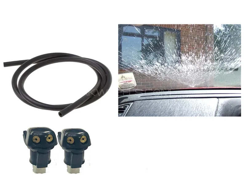 Windscreen Shower Nozzles Pair With 3 Meter Pipe Toyota Corolla XLI 2009-2023 Image-1