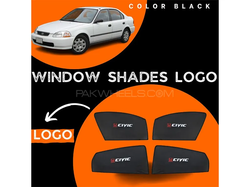 Honda Civic 2000-2004 Car Door Logo Shades - 4 Pcs Image-1