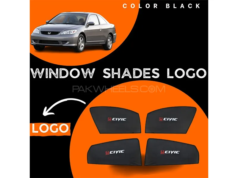 Honda Civic 2000-2005 Car Door Logo Shades - 4 Pcs Image-1