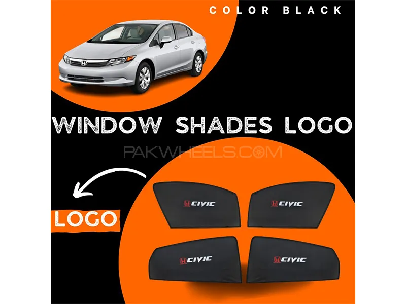 Honda Civic 2006-2012 Car Door Logo Shades - 4 Pcs Image-1
