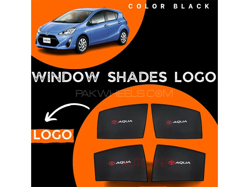 Toyota Aqua 2012-2021 Car Door Logo Shades - 4 Pcs Image-1