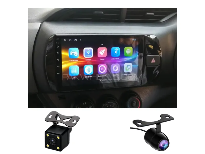 Toyota Vitz 2015-2022 Android Screen Panel With Free 2 Cameras IPS Display 9 inch 1-16 GB Image-1