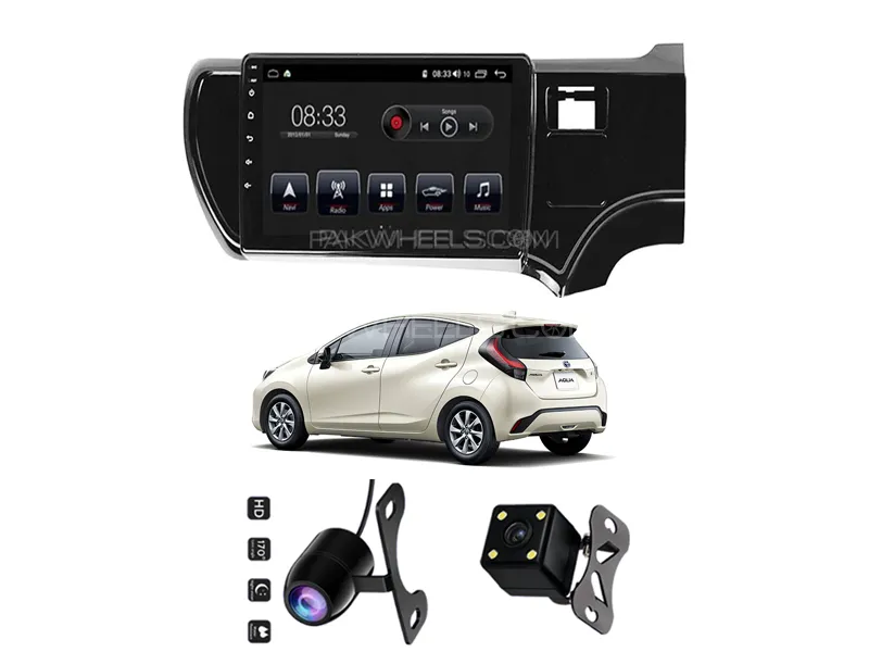 Toyota Aqua 2021-2023 Android Screen Panel With Free 2 Cameras IPS Display 9 inch 1-16 GB
