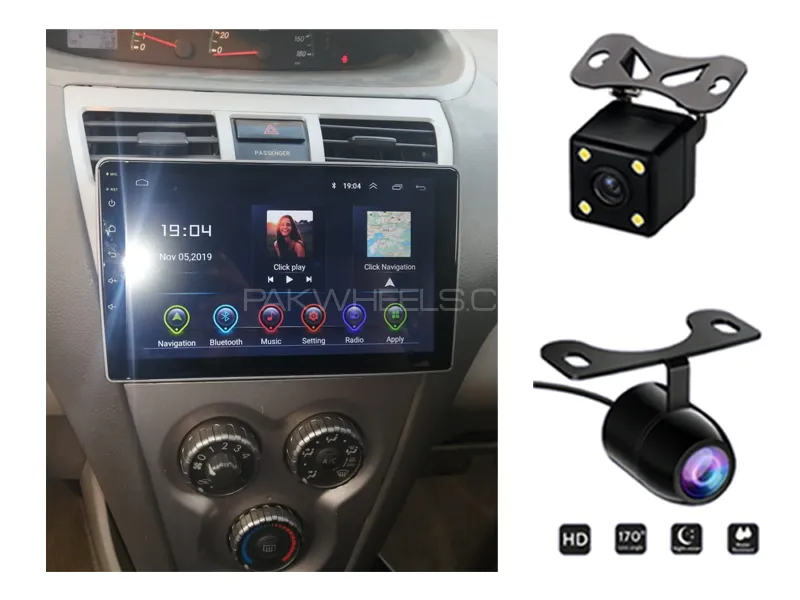 Toyota Belta 2005-2012 Android Screen Panel With Free 2 Cameras IPS Display 9 inch 1-16 GB Image-1