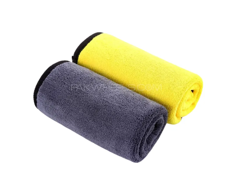Micro Fiber Cleaning Cloth Double Side Yellow And Gray  Image-1